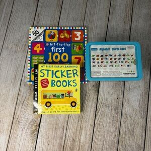 Pre-Loved Bundle of Learning Sticker Book Set, Lift the Flap Book and Cards